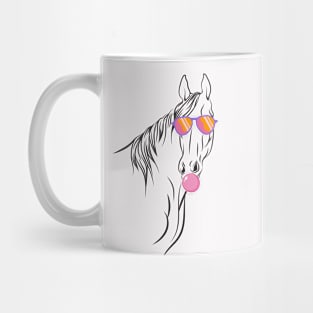 Lispe Fun Horse with Sunglasses and Bubble Gum Mug